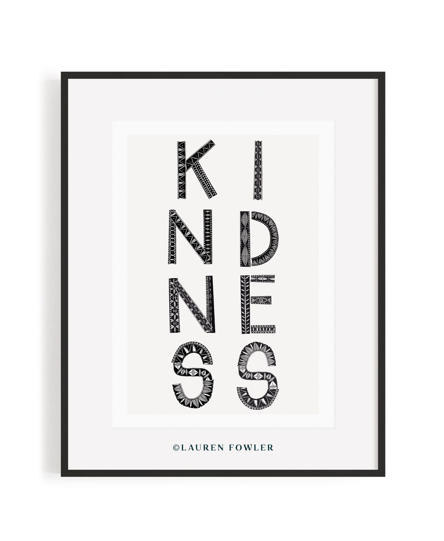 A2 Kindness Art print black colour