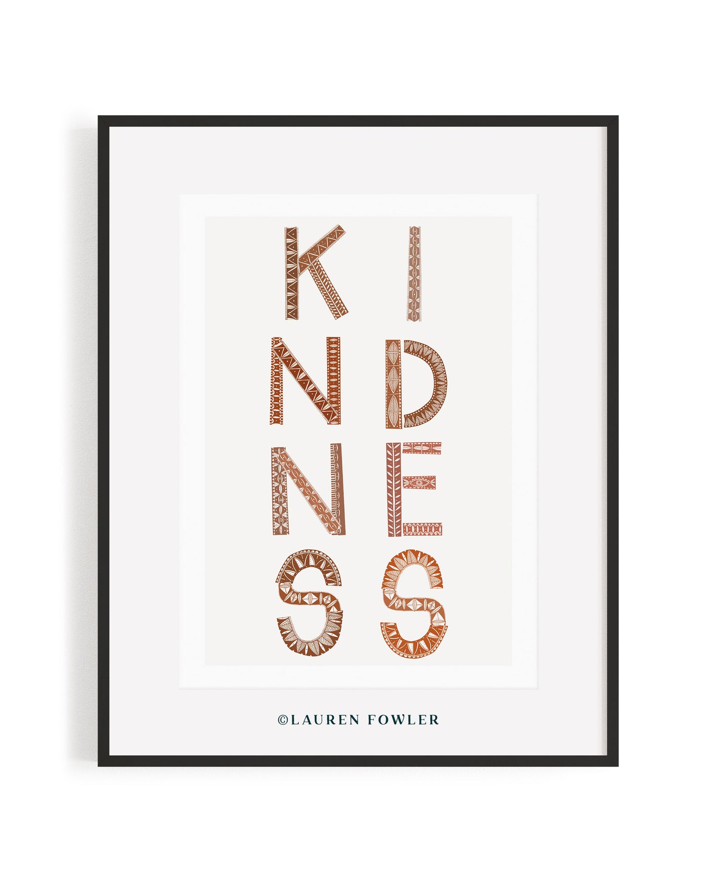 A2 Kindness Art print earth colour