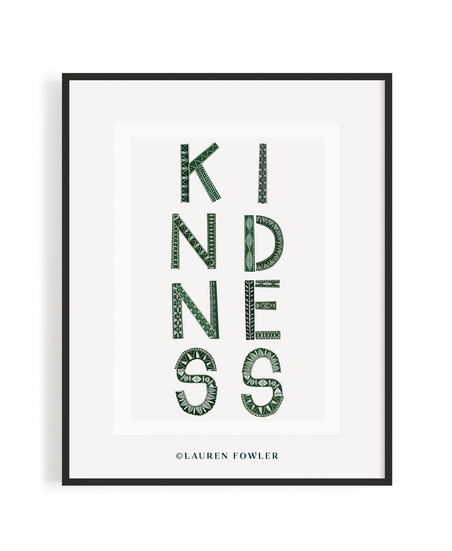 A2 Kindness Art print moss colour