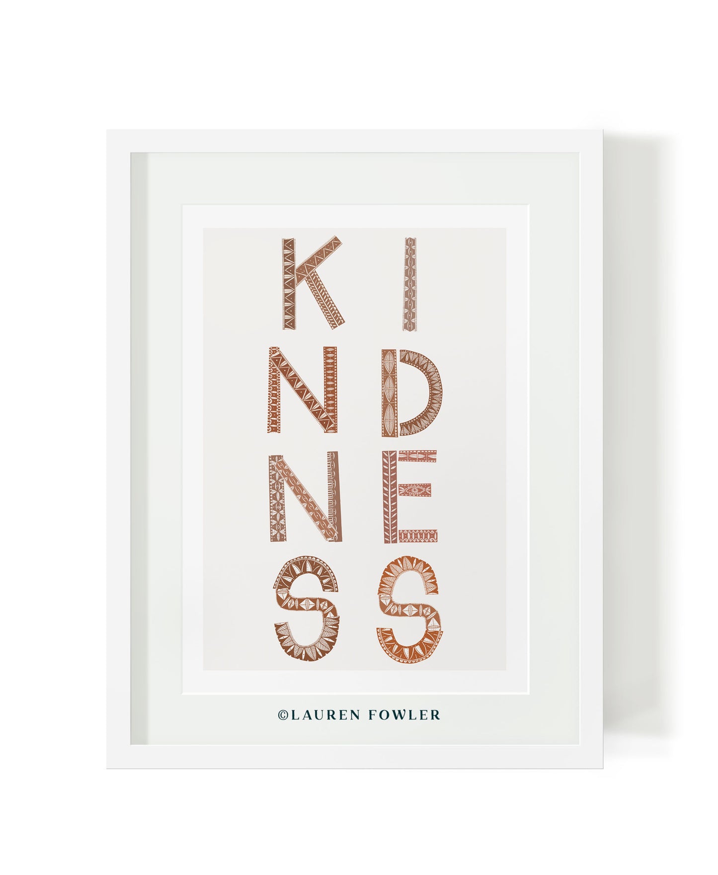 A3 Kindness Art print earth colour