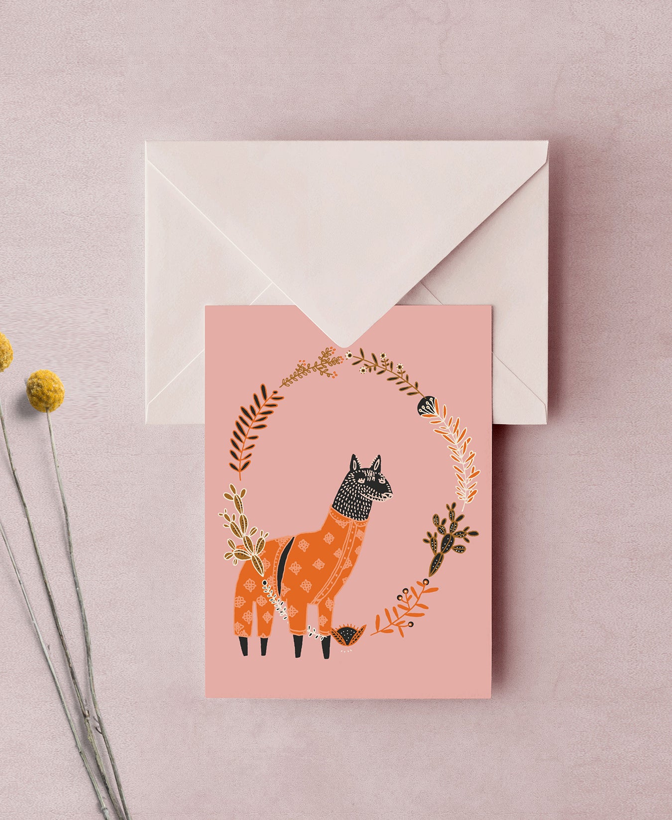 Llama in PJs Card Large