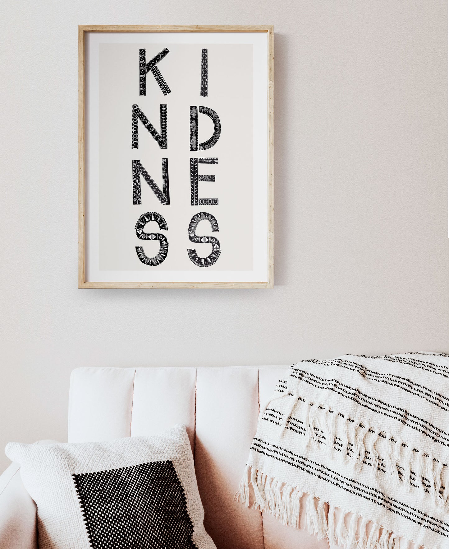 Kindness Art print black colour