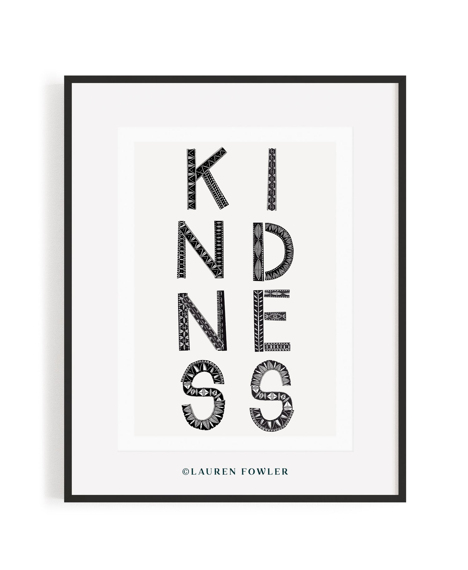 A2 Kindness Art print black colour