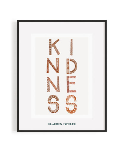 A2 Kindness Art print earth colour