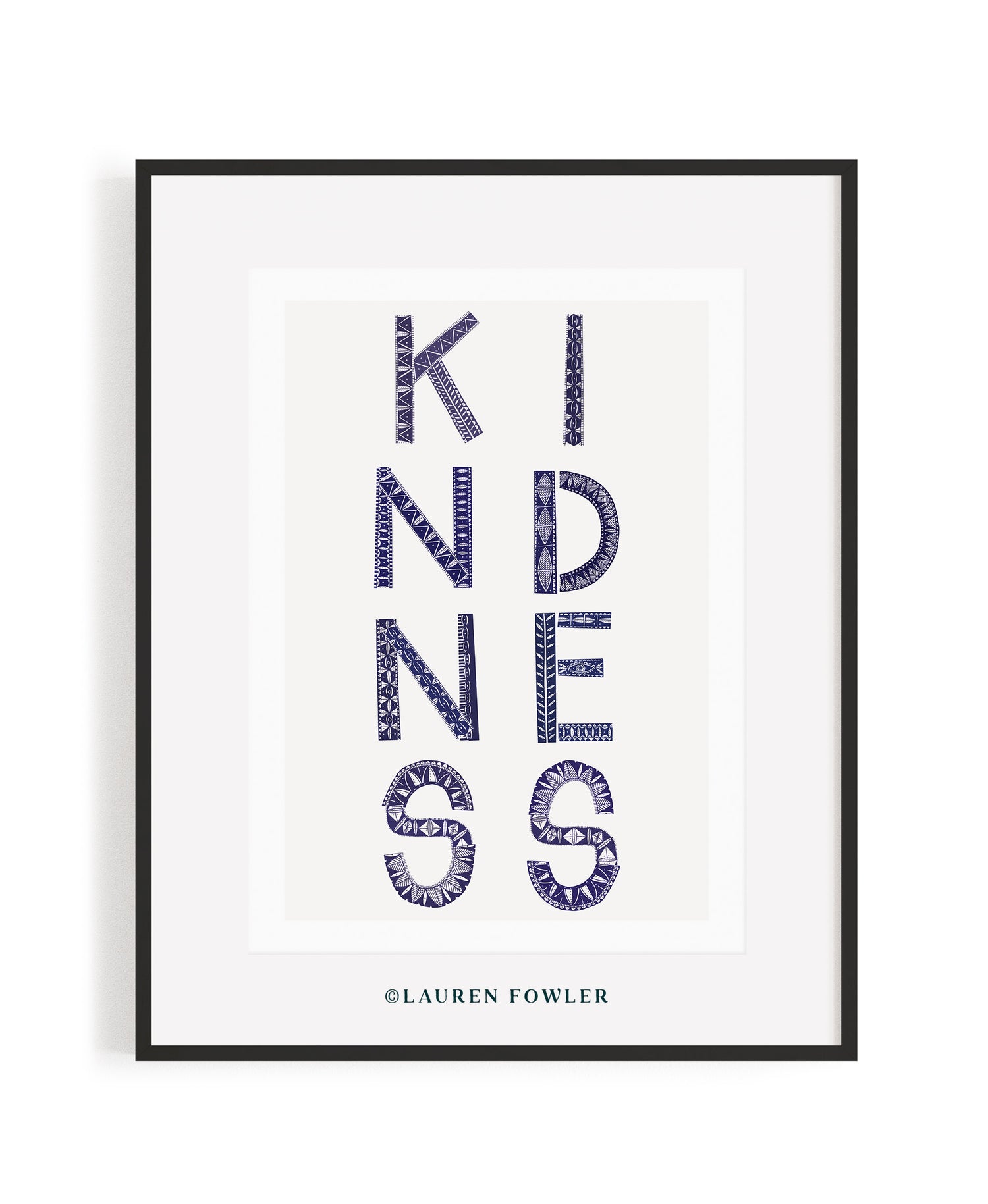 A2 Kindness Art print indigo colour