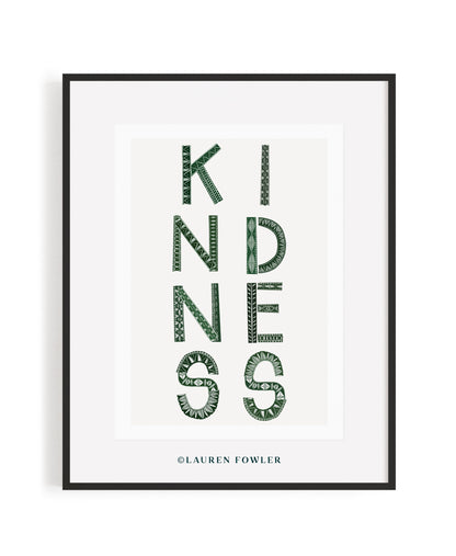 A2 Kindness Art print moss colour