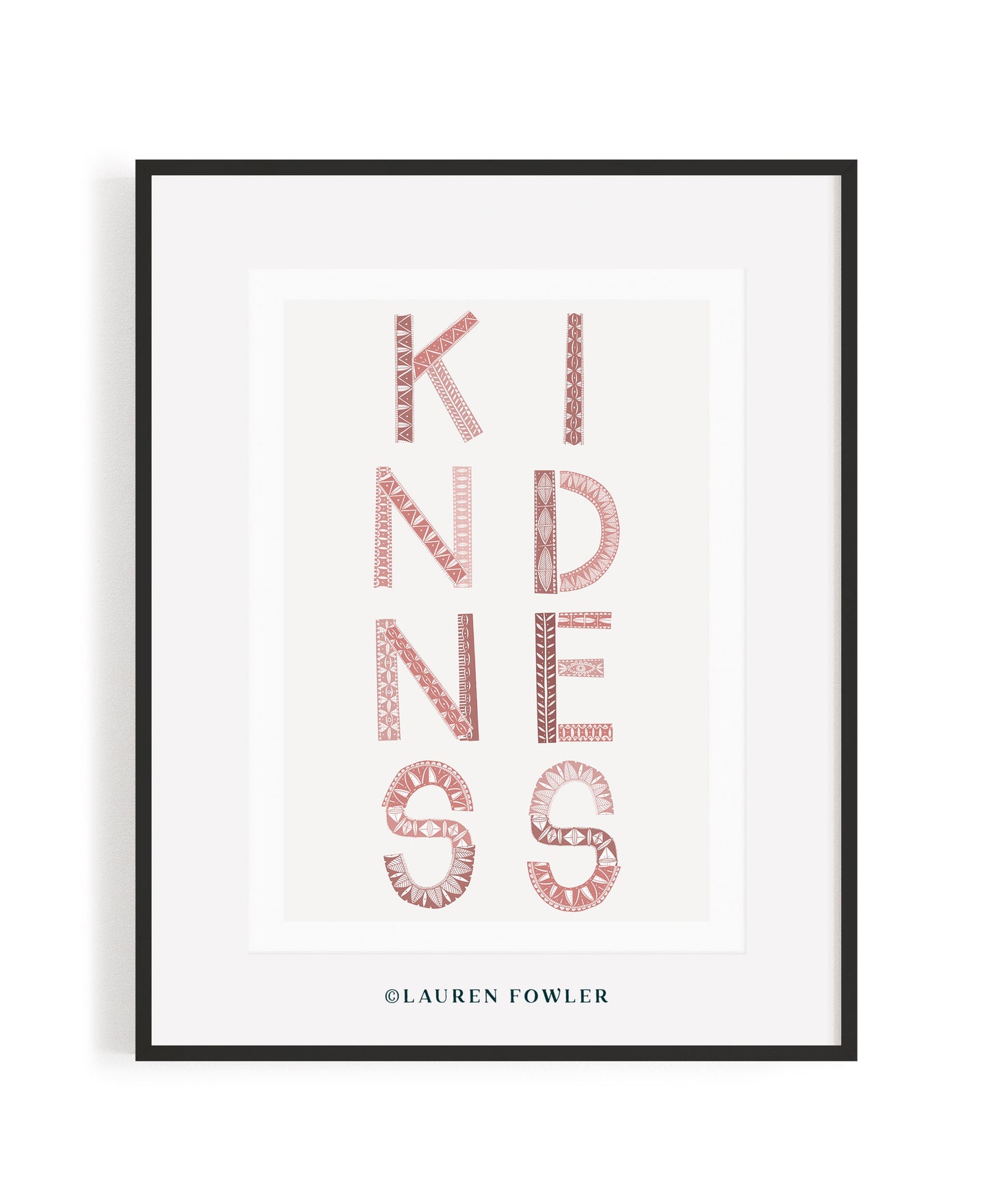 A2 Kindness Art print pink colour