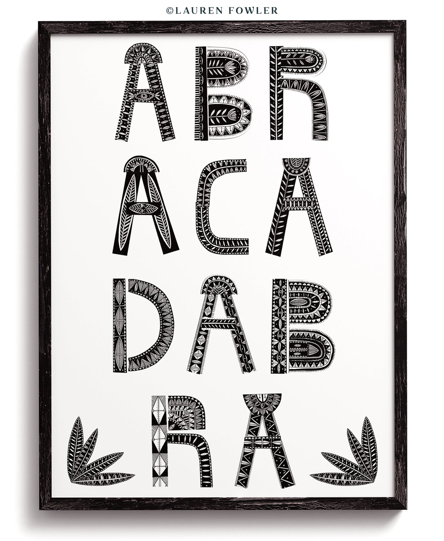 Hand illustrated Abracadabra A2 artwork by Lauren Fowler