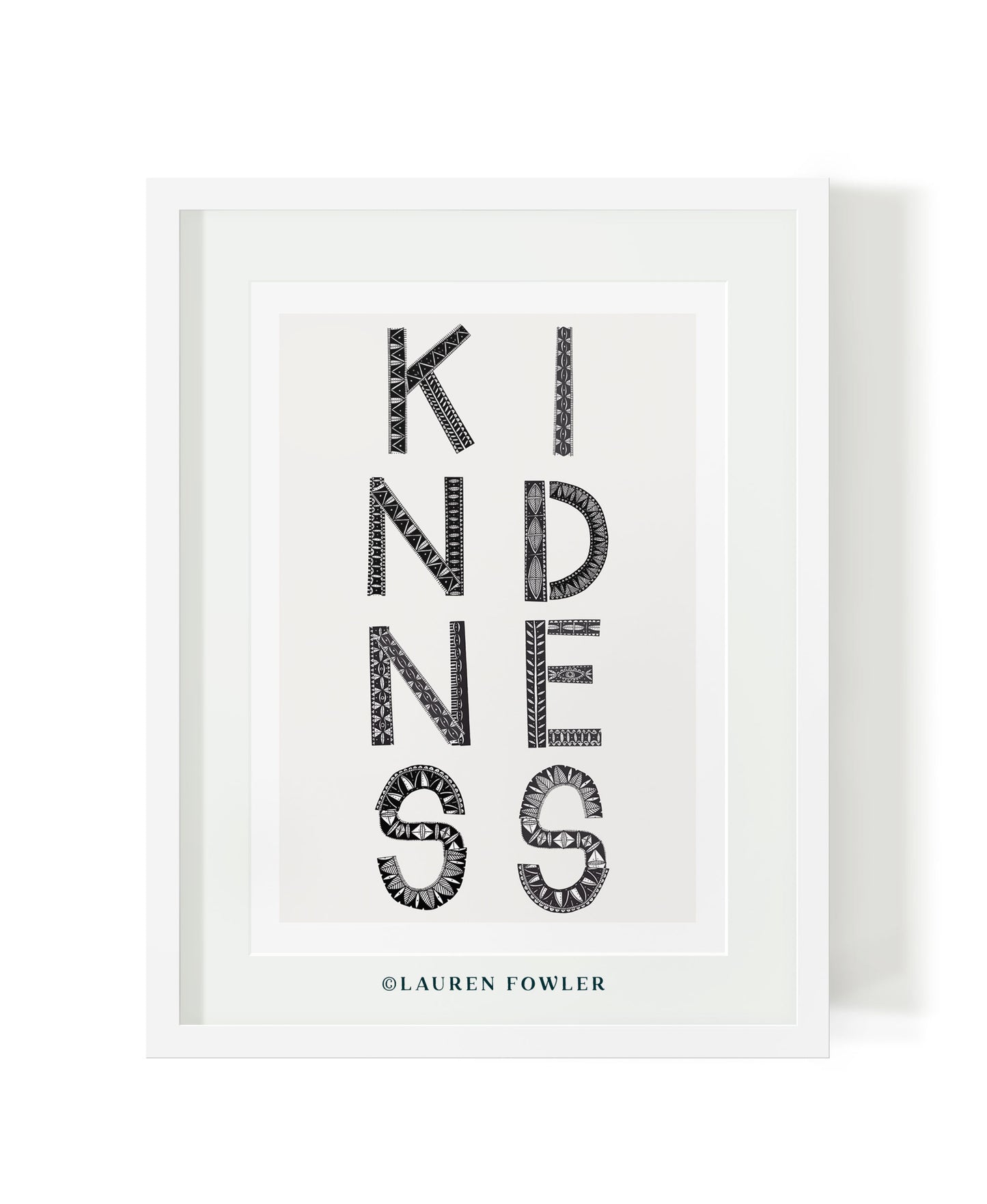 A3 Kindness Art print black colour