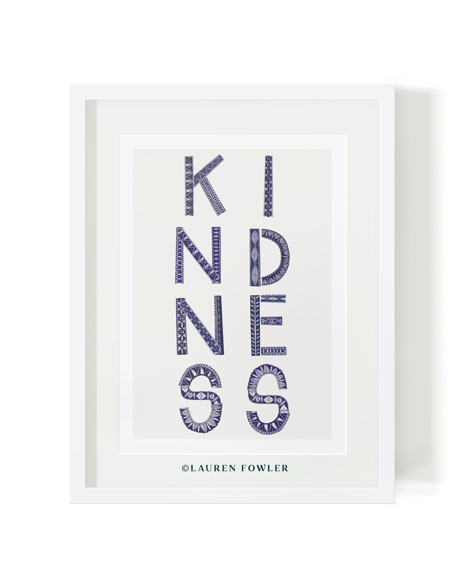 A3 Kindness Art print indigo colour
