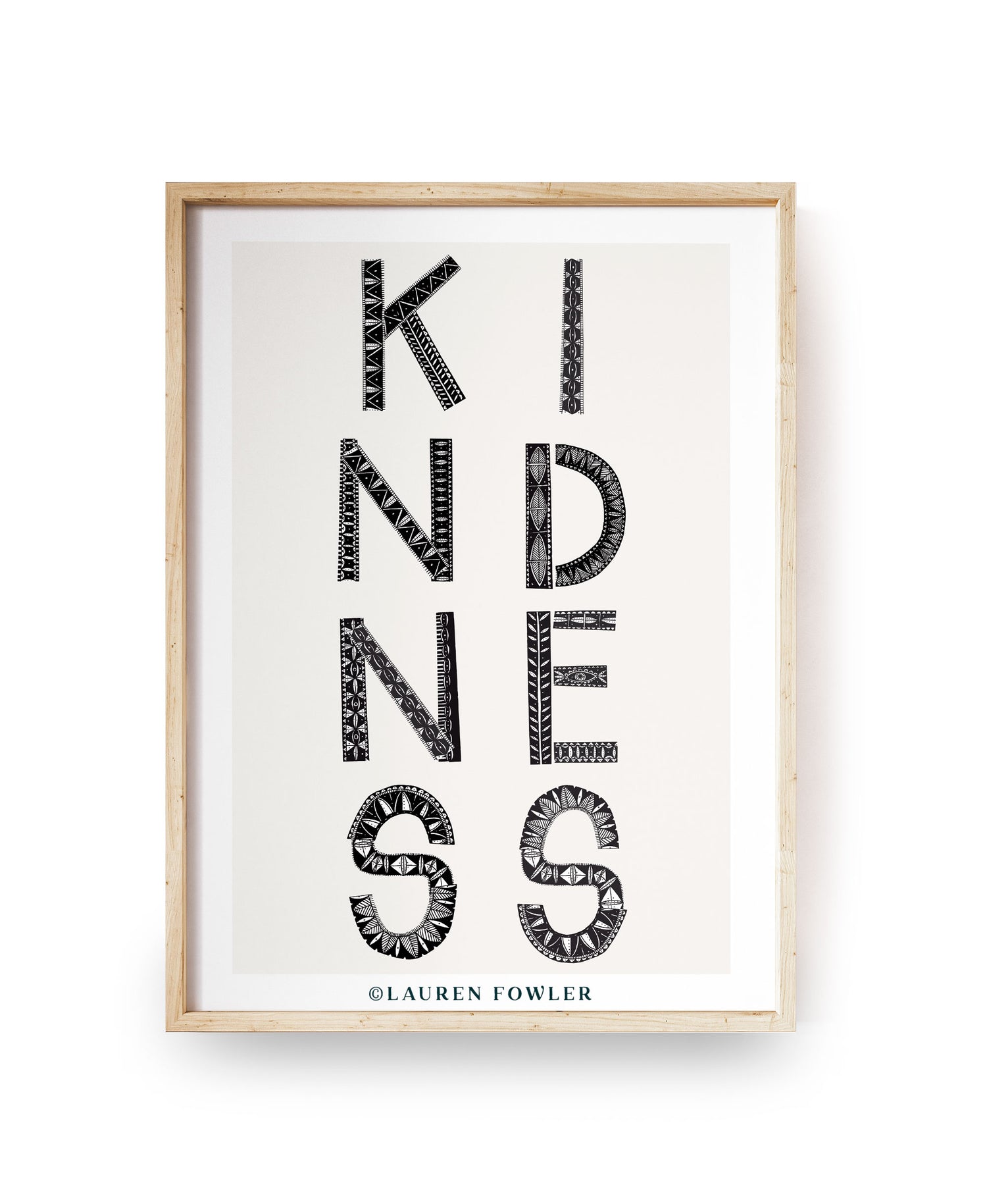 A4 Kindness Art print black colour