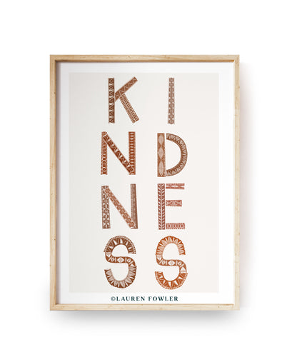 A4 Kindness Art print earth colour