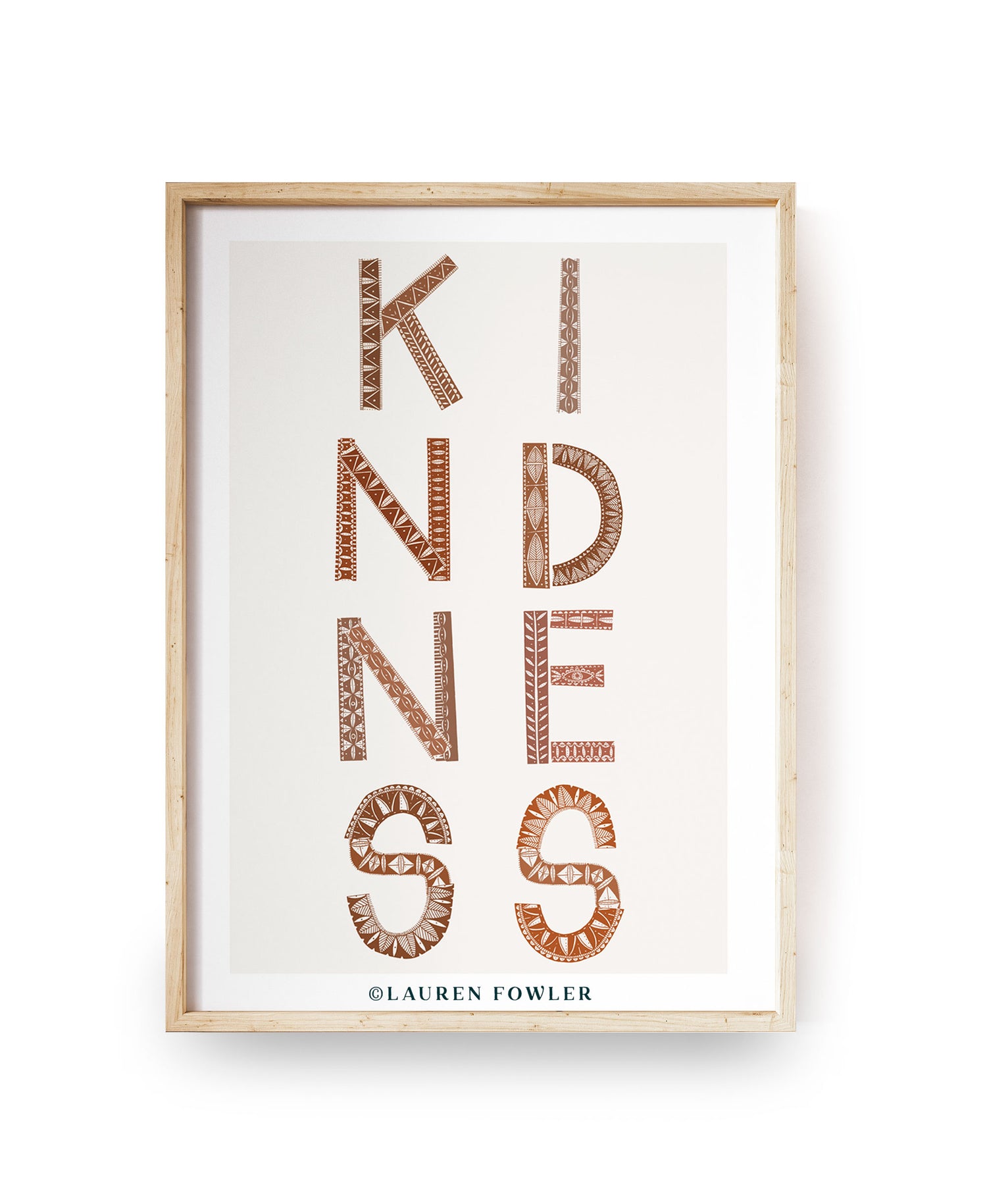 A4 Kindness Art print earth colour