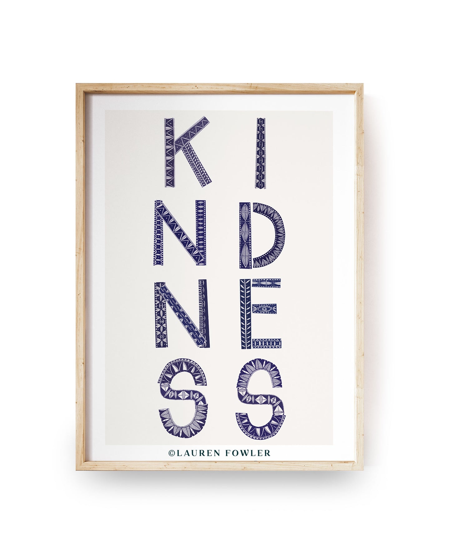A4 Kindness Art print indigo colour