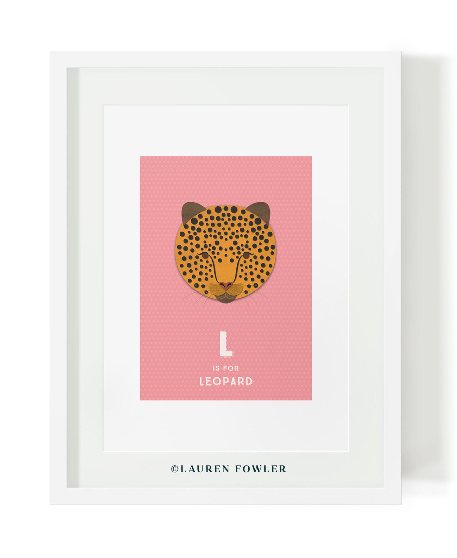 South African Big Five Leopard illustrated artwork by Lauren Fowler