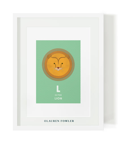 South African Big Five Lion illustrated artwork by Lauren Fowler