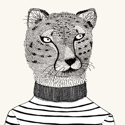 Cheetah and Giraffe people as animals illustrated artwork by Lauren Fowler