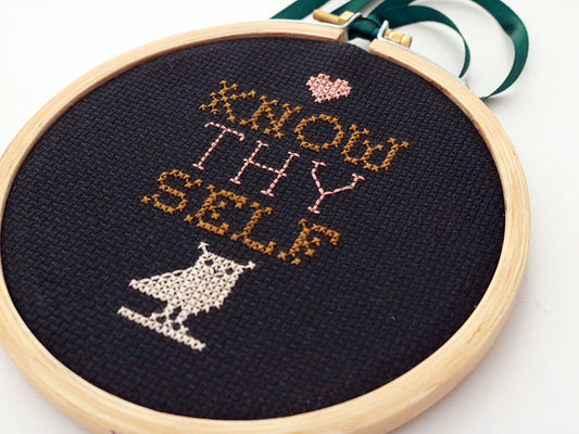 Know thyself DIY cross stitch kit